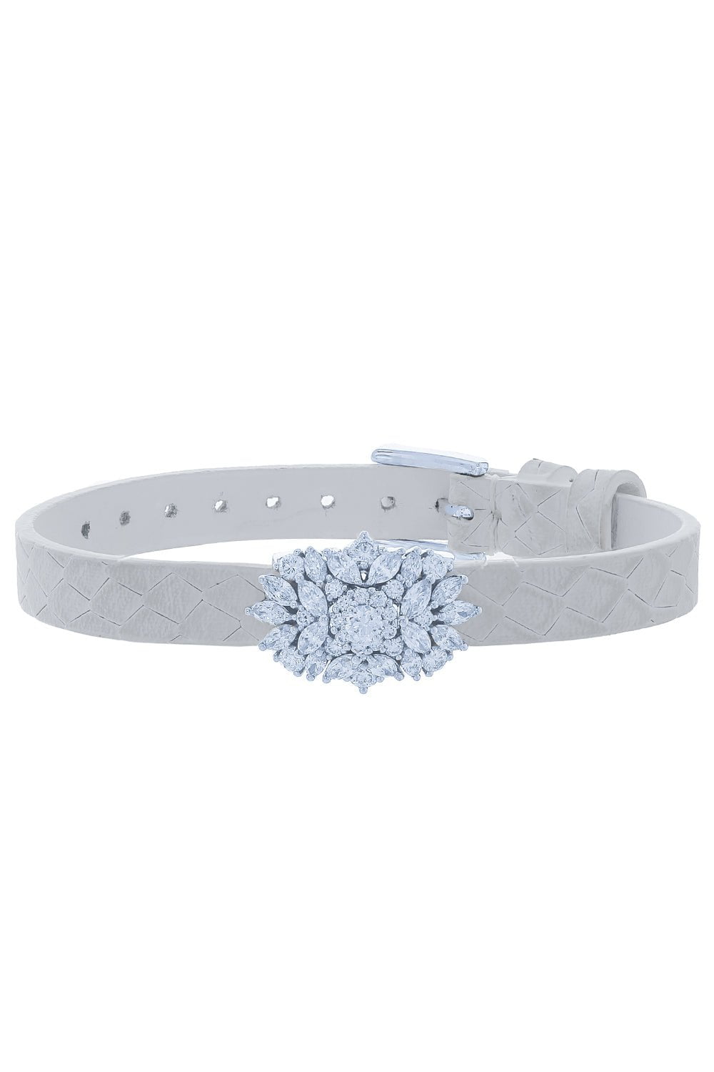 YEPREM JEWELLERY, Diamond Stamped Leather Wrap Bracelet