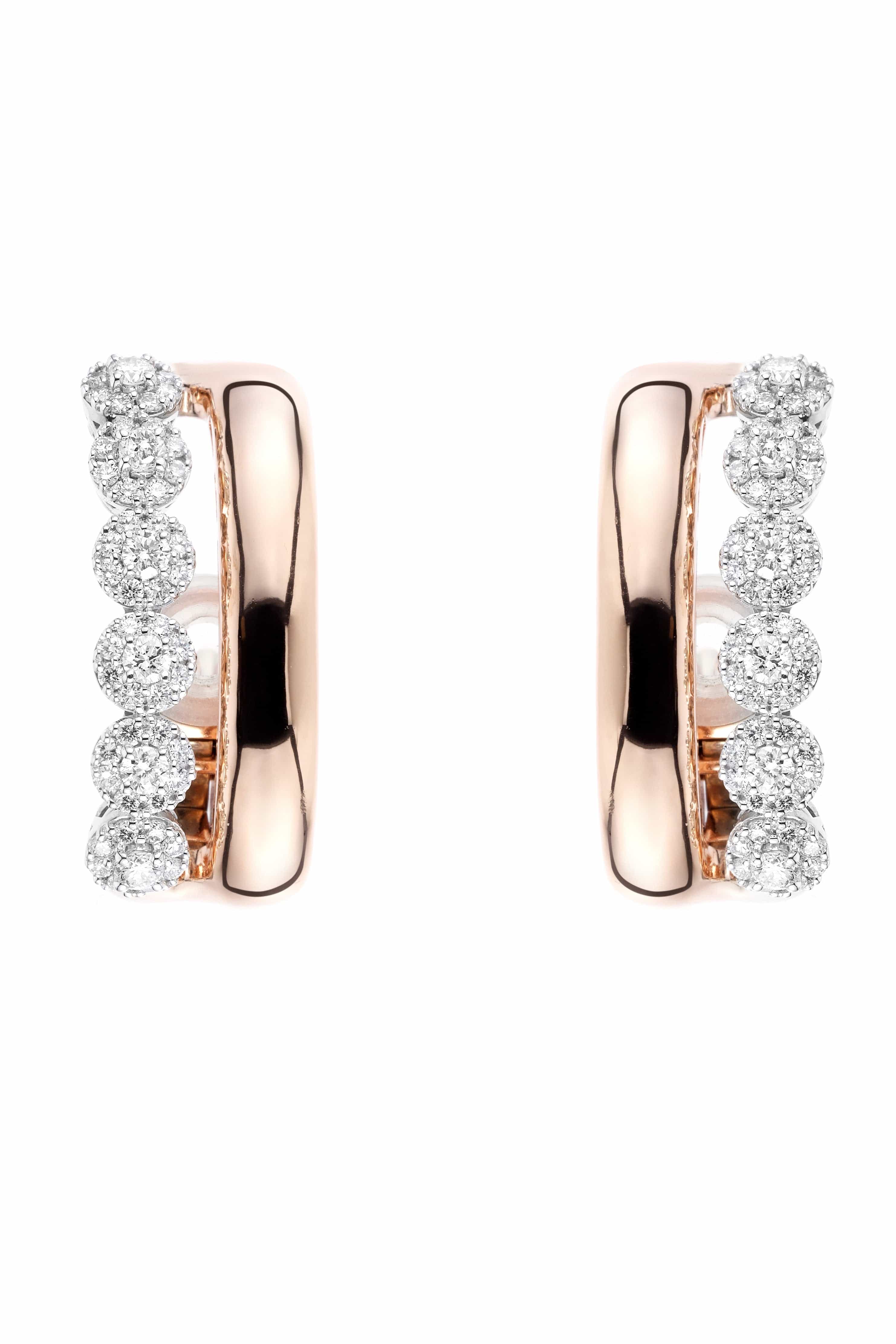 YEPREM JEWELLERY, Diamond and Gold Two-Row Earclips