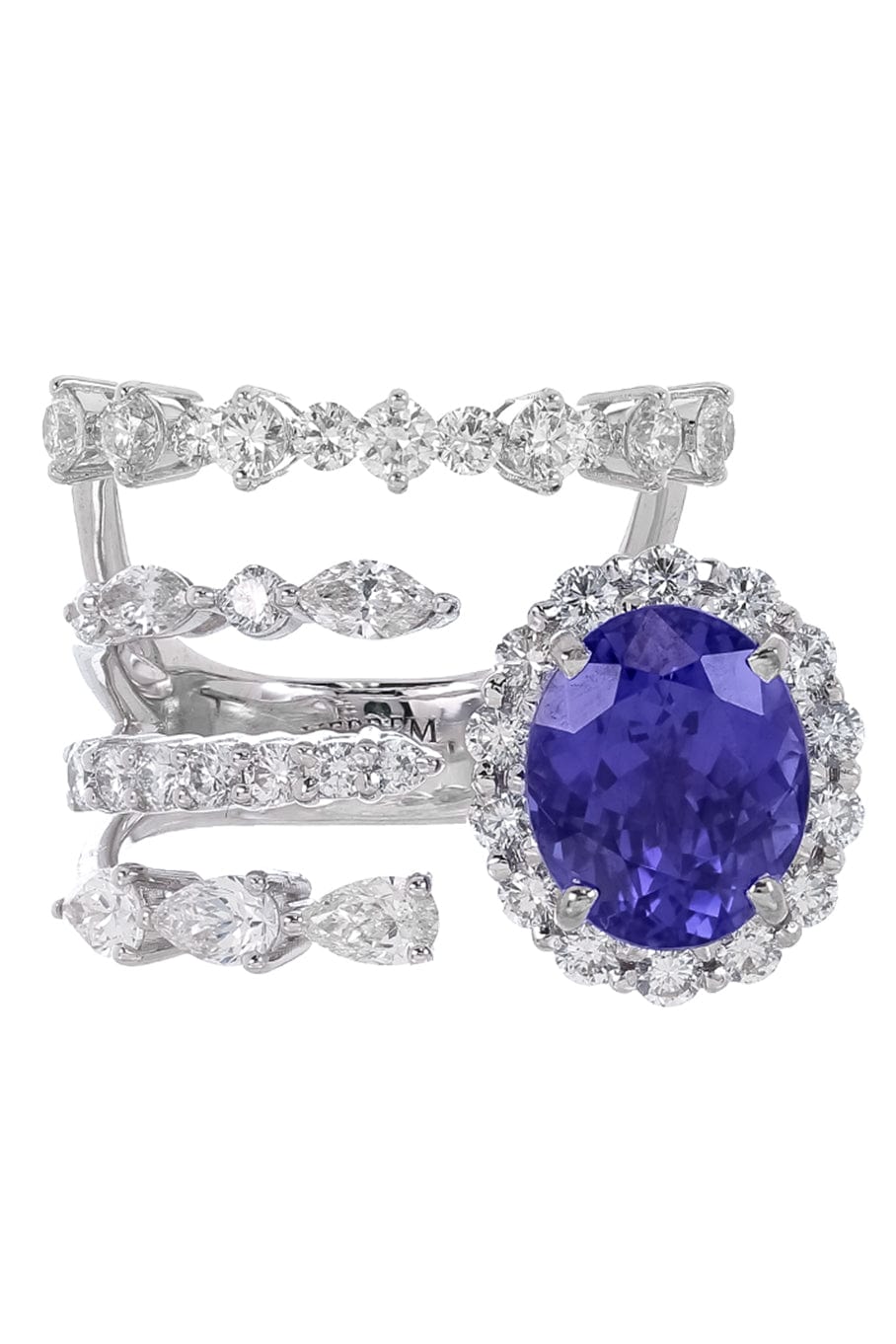 YEPREM JEWELLERY, Diamond and Tanzanite Stack Ring