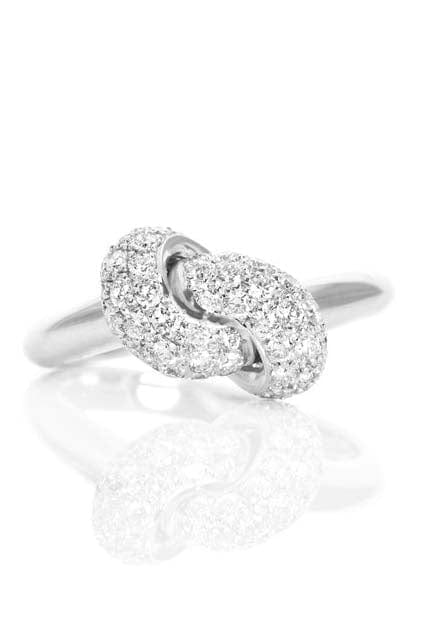 THE LOVE KNOT BY CORALIE, Diamond and White Gold Love Knot Ring