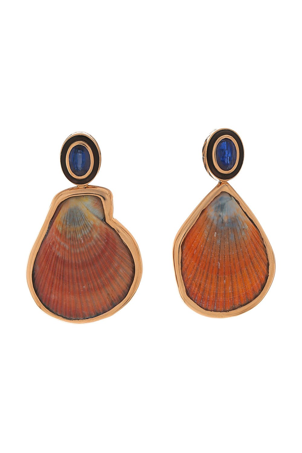 DEZSO BY SARA BELTRAN, Grande Kyanite Clam Eariings