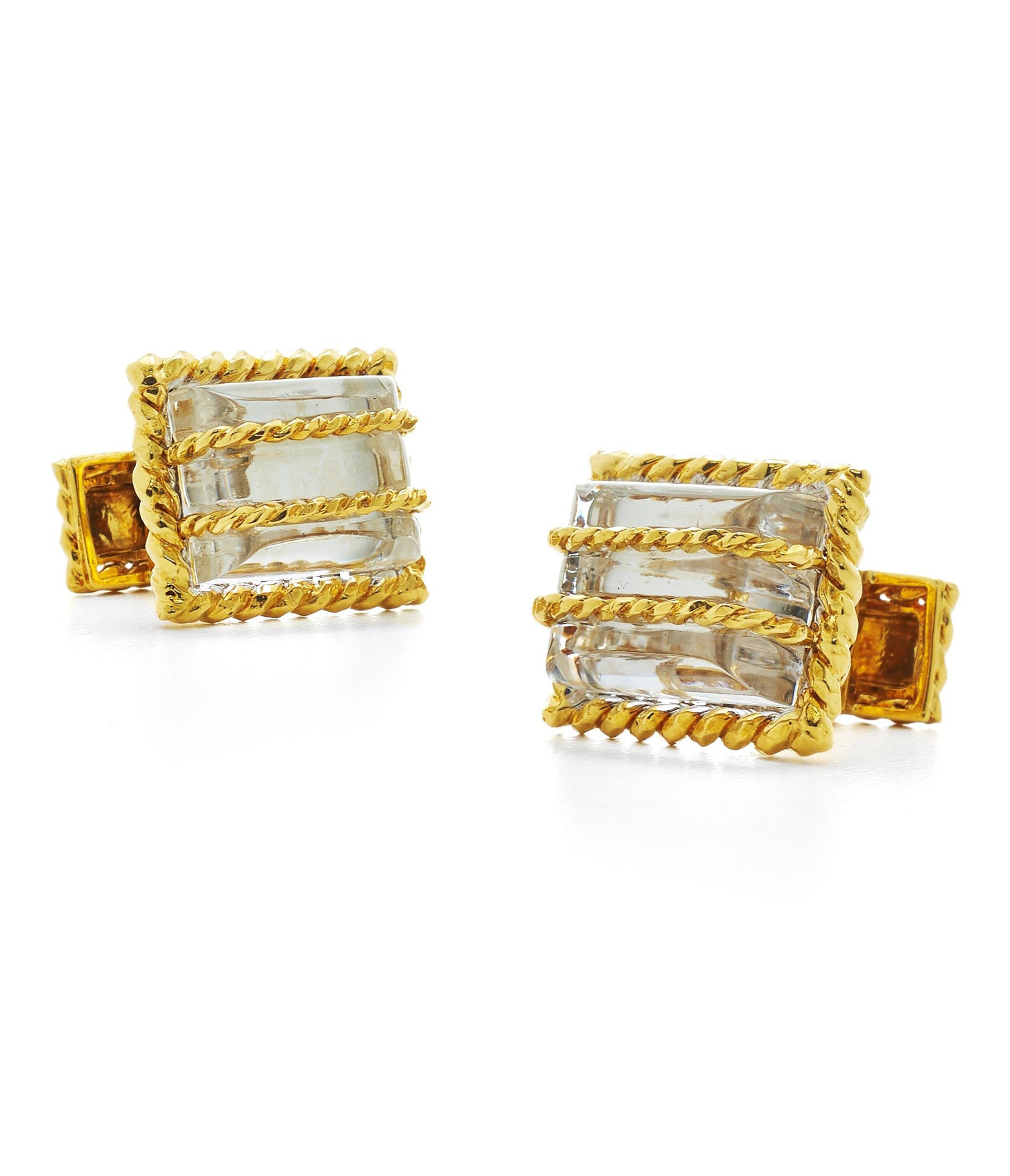 David Webb Workshop, Grilled Crystal Cuff Links