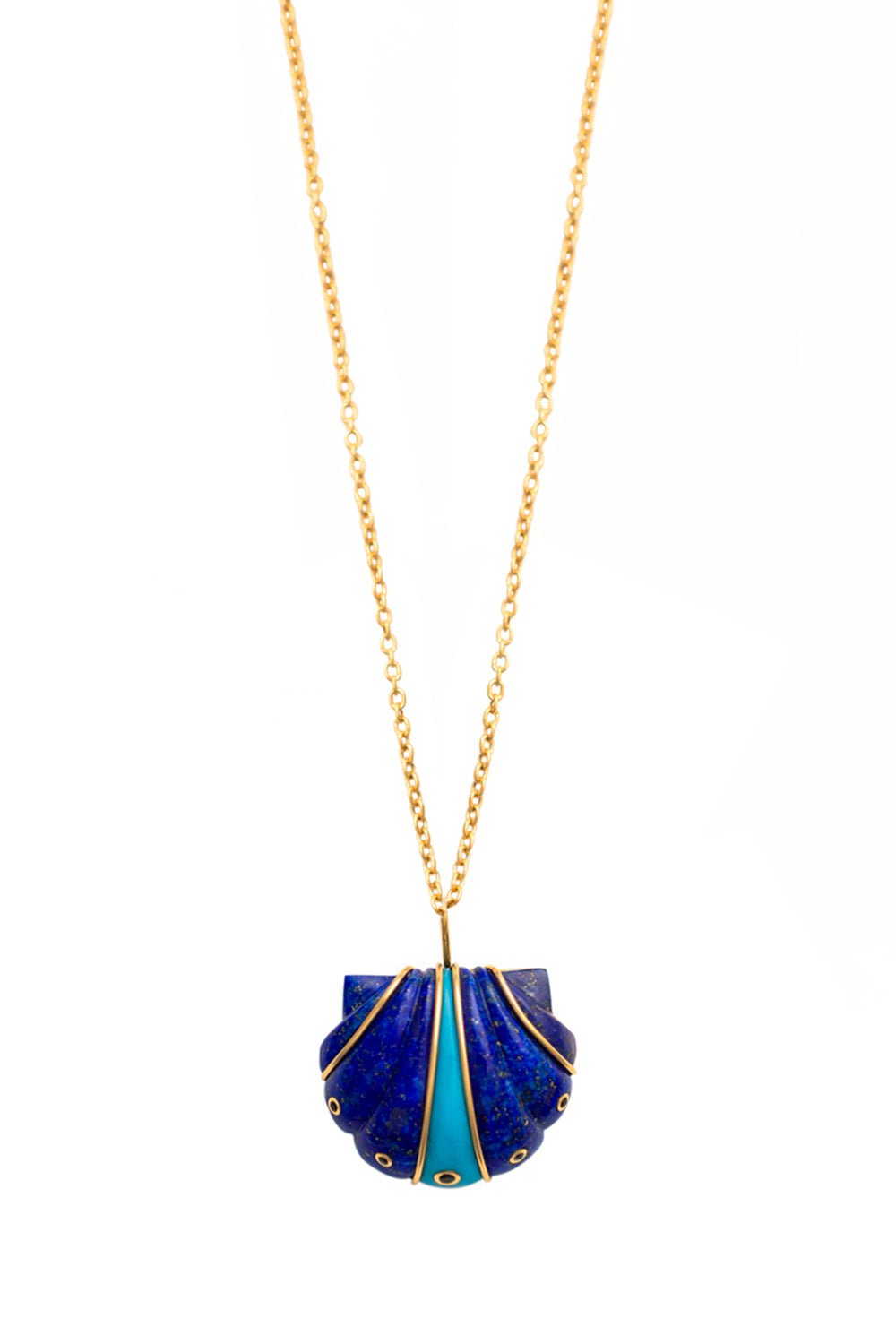 BRENT NEALE, Mini Lapis Turquoise Shell Necklace