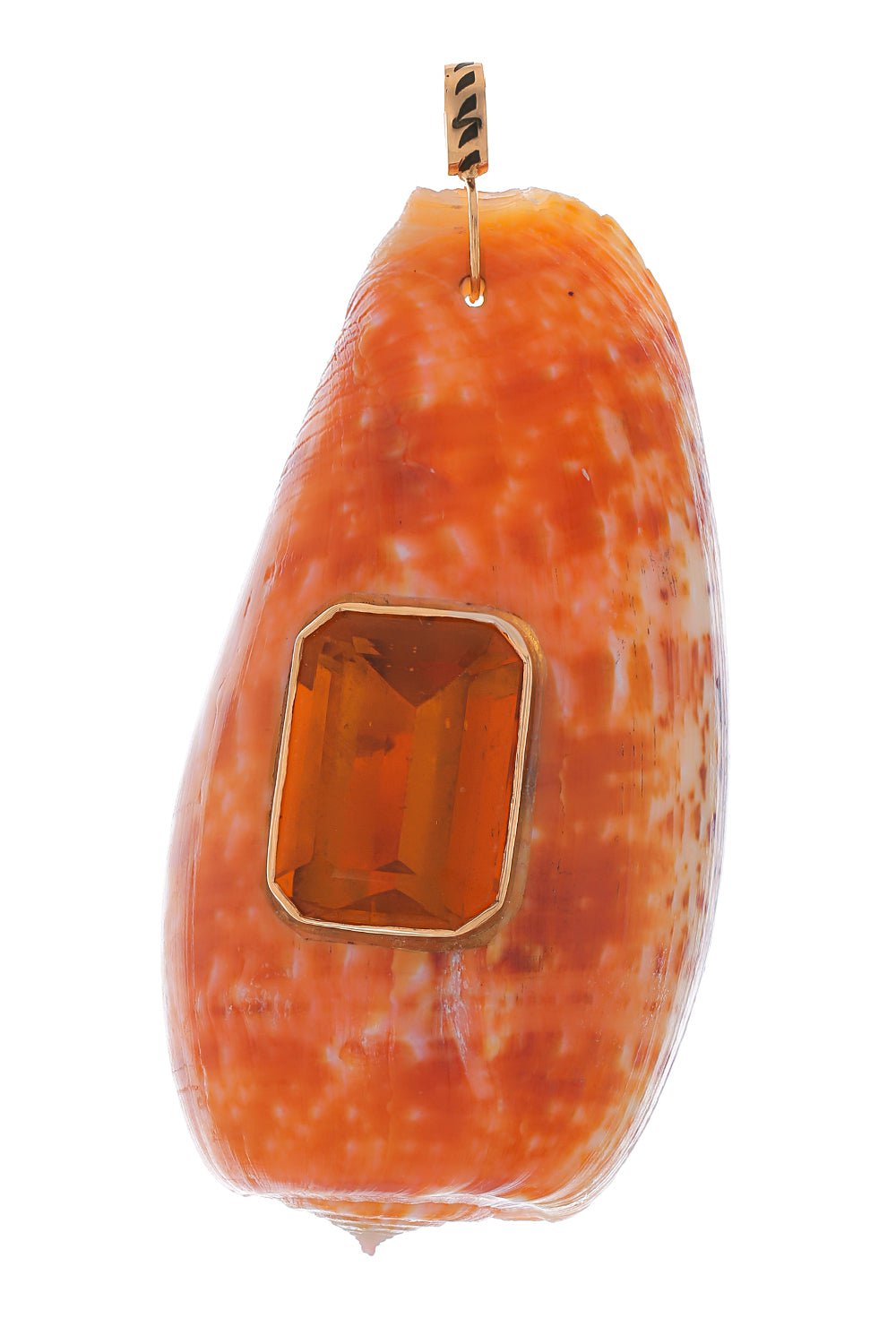 DEZSO BY SARA BELTRAN, Natural Conus Citrine Shell Pendant