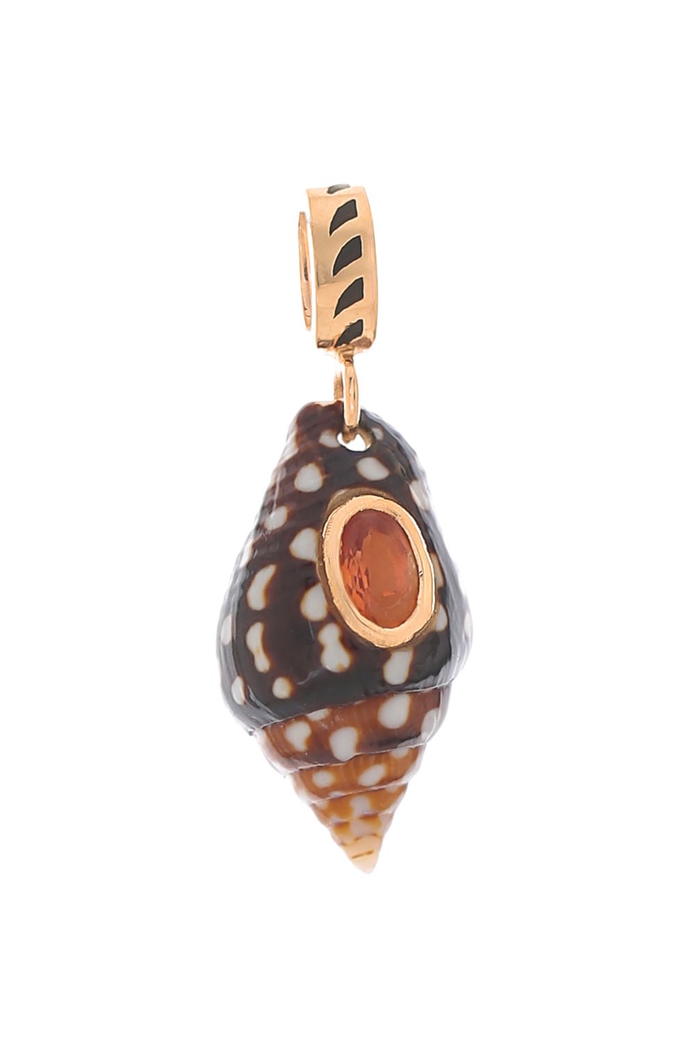 DEZSO BY SARA BELTRAN, Orange Sapphire Natural Shell Charm