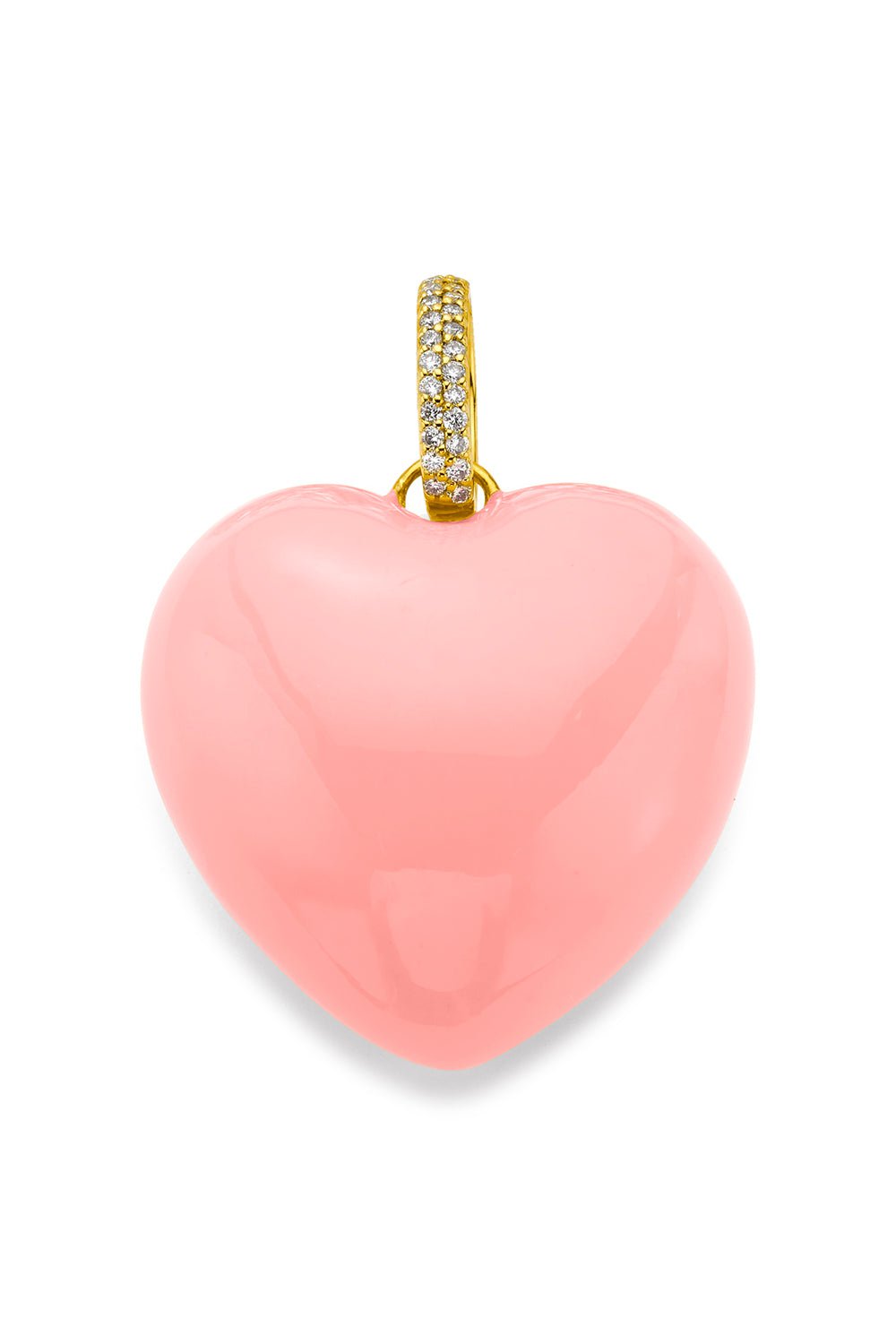 BUDDHA MAMA, Pink Enamel Puffy Heart Pendant