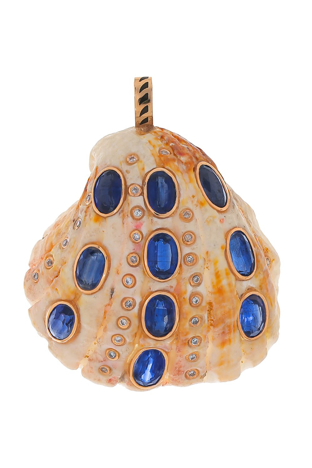 DEZSO BY SARA BELTRAN, Sapphire Diamond Clam Shell Pendant