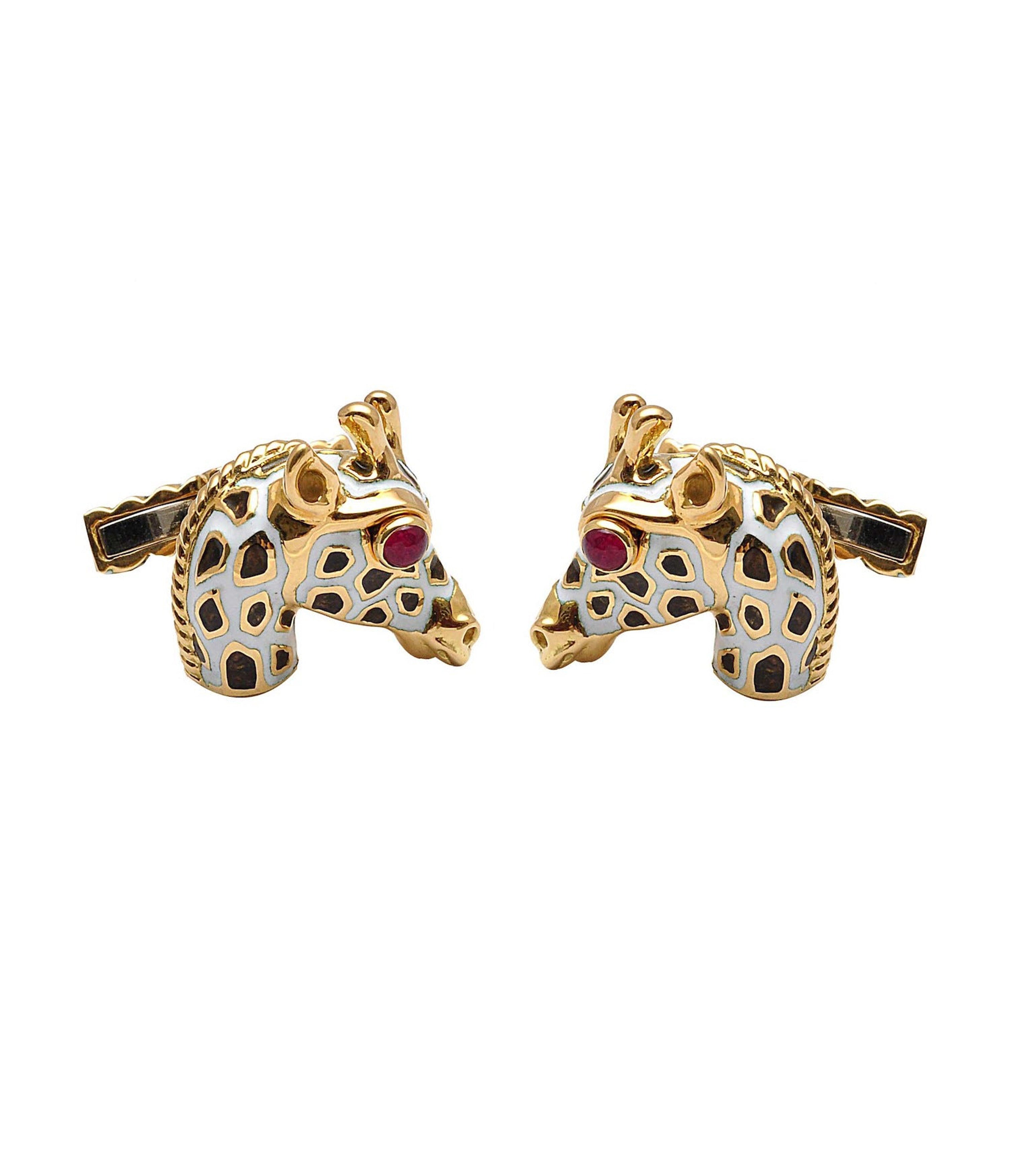 David Webb Workshop, Small Giraffe Cuff Links