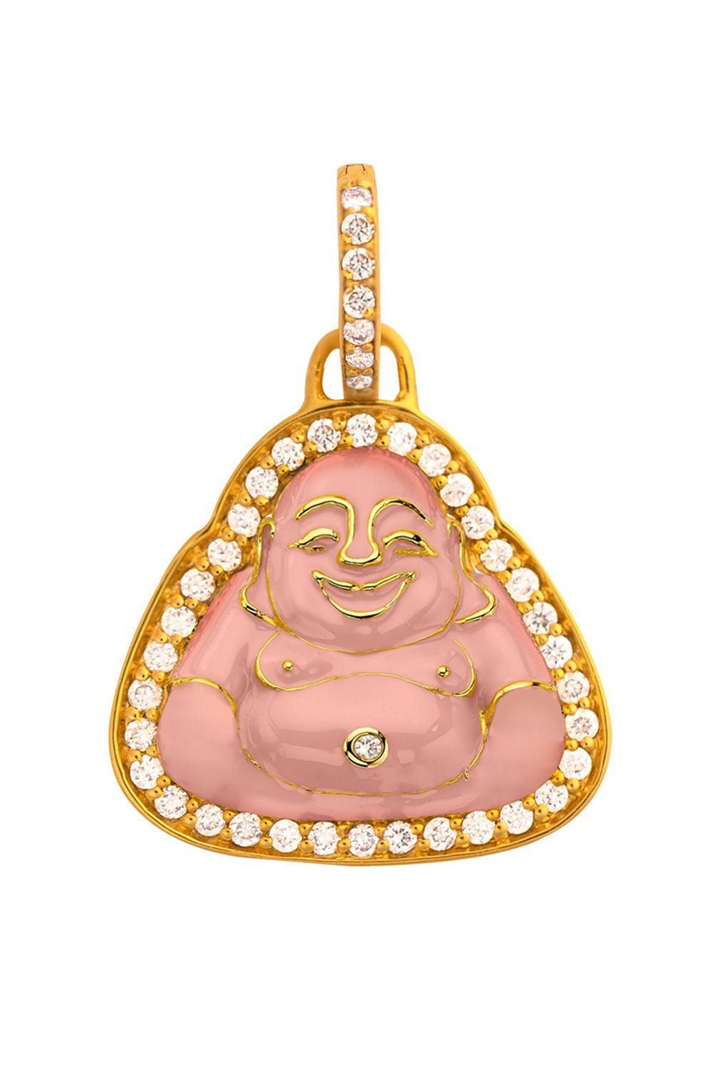 BUDDHA MAMA, Small Pink Enamel Happy Buddha Pendant