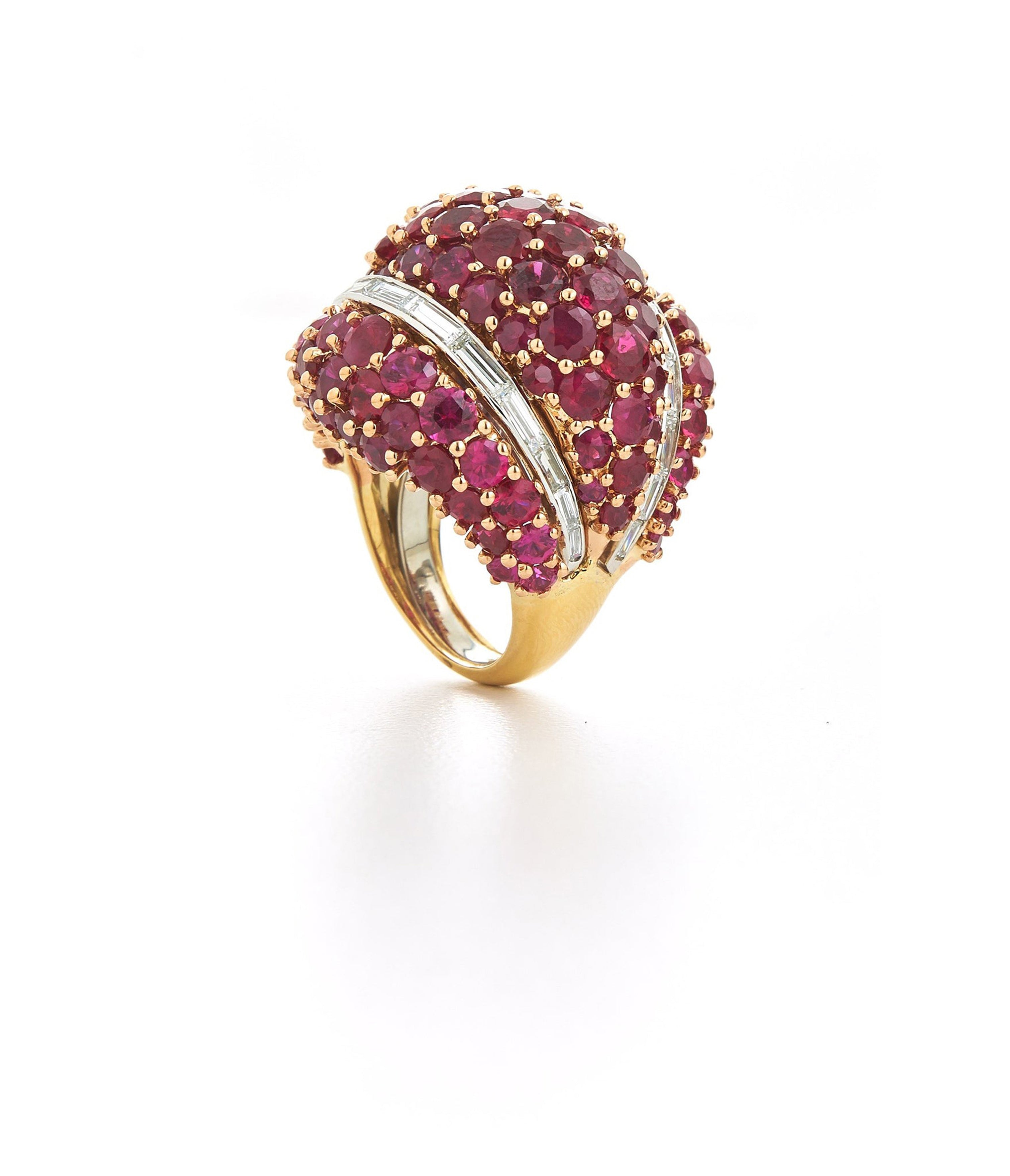 David Webb Workshop, Triple Dome Ring, Ruby