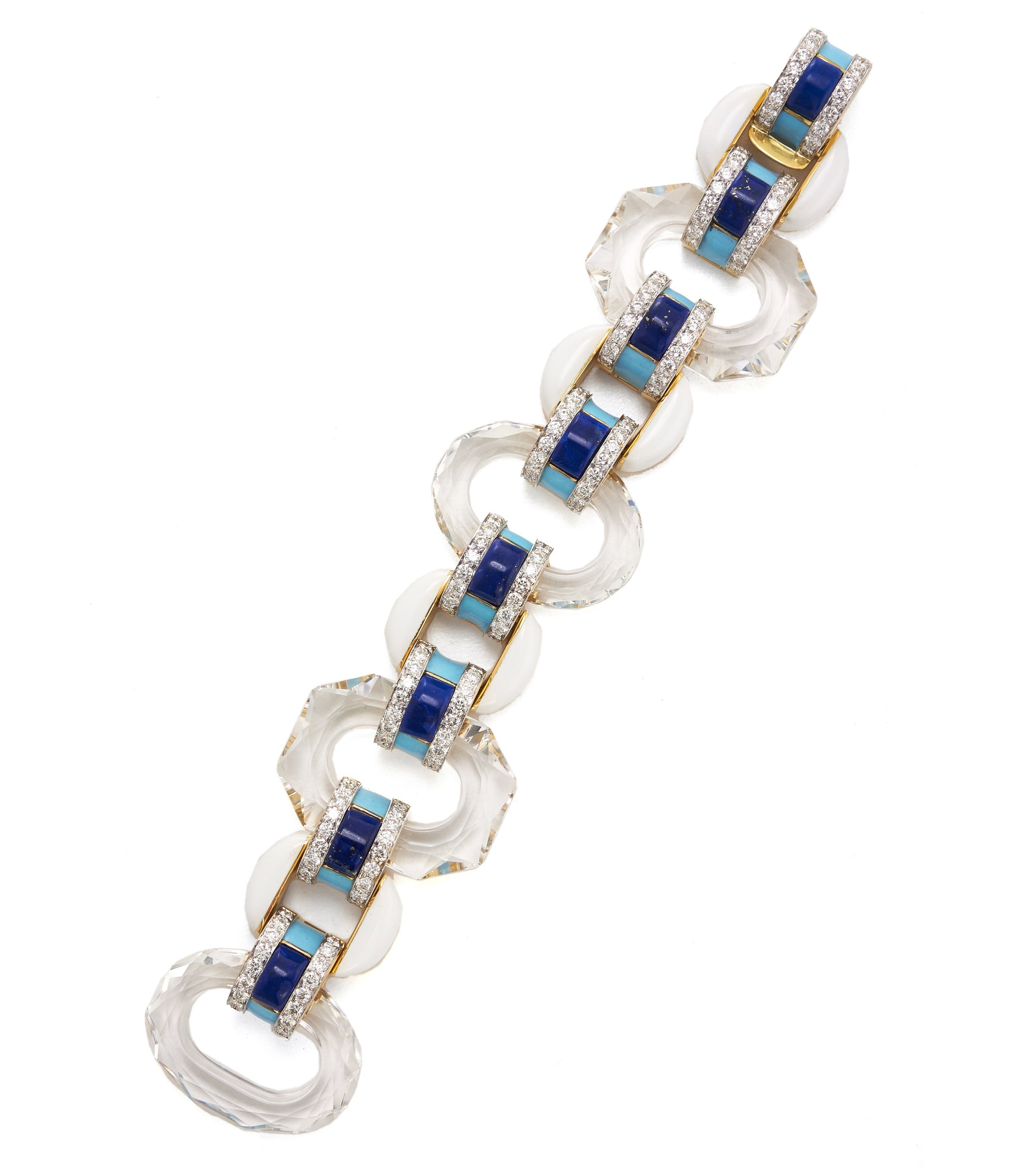 David Webb Workshop, Tuxedo Bracelet, Lapis Lazuli