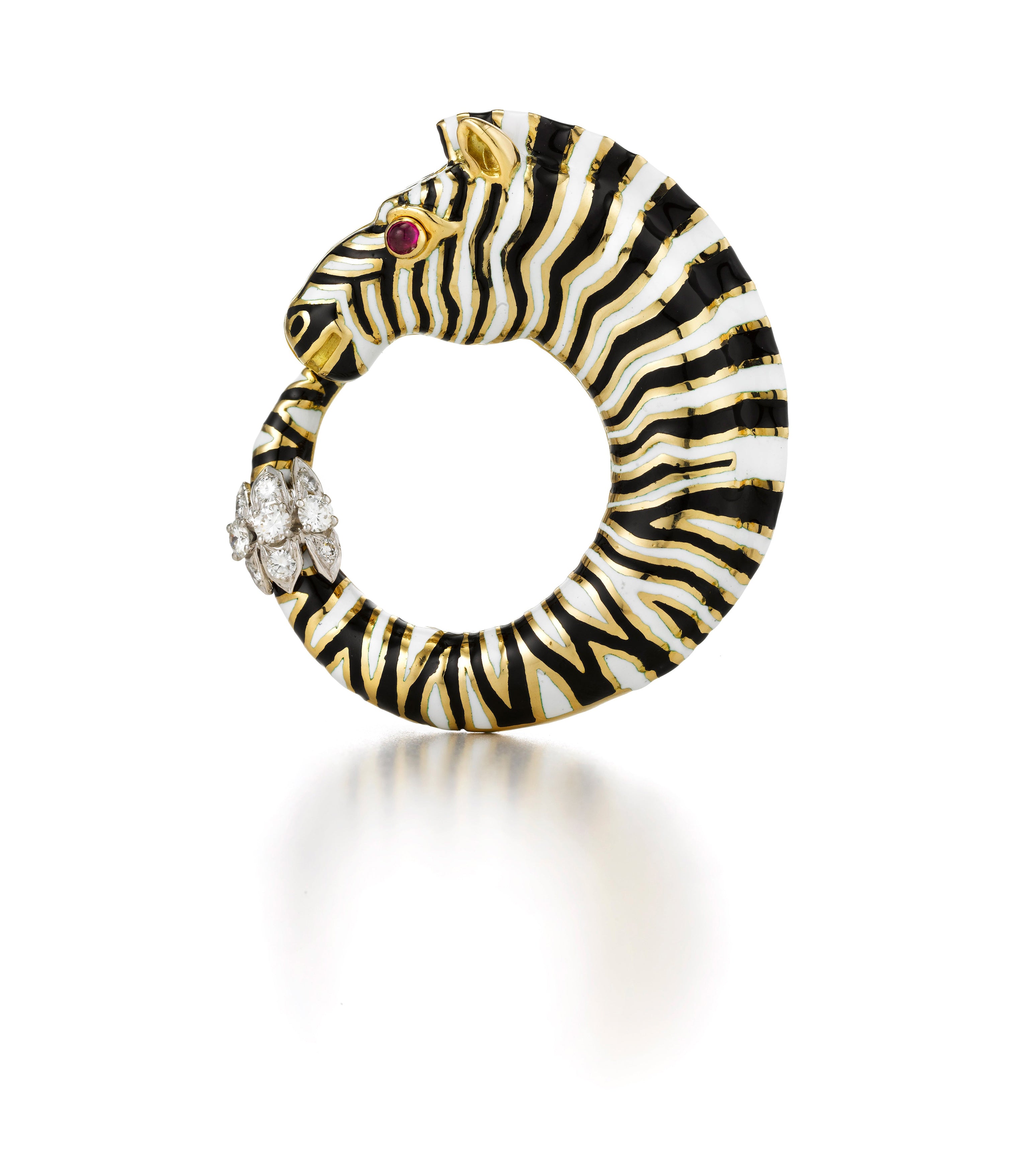 David Webb Workshop, Zebra Circle Brooch