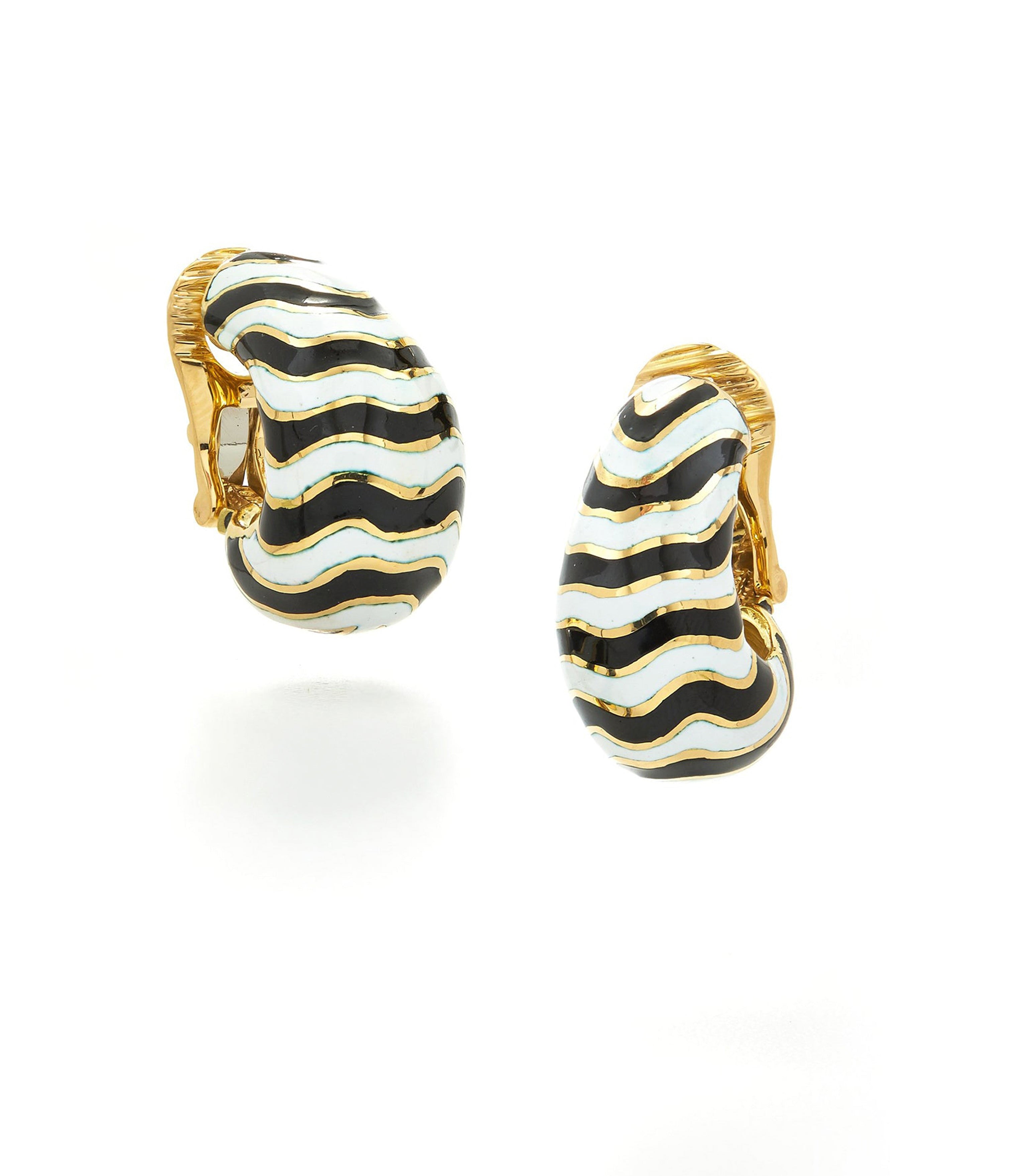 David Webb Workshop, Zebra Stripe Earrings