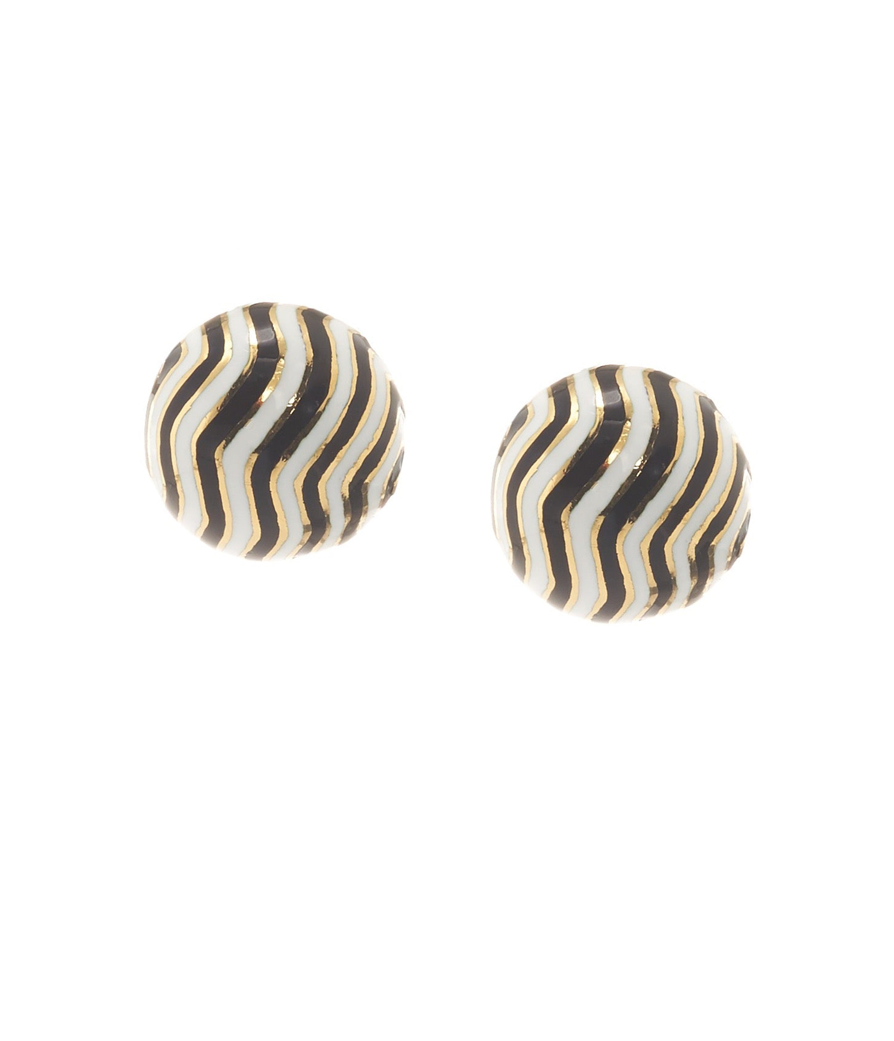 David Webb Workshop, Zebra Stud Earrings